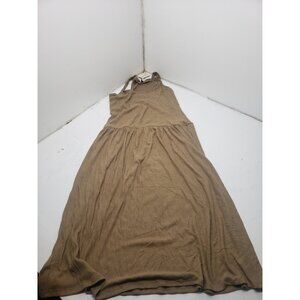 Universal Thread Women's Brown Ribbed Drop Waist Knit Midi Slip Dress Size Large